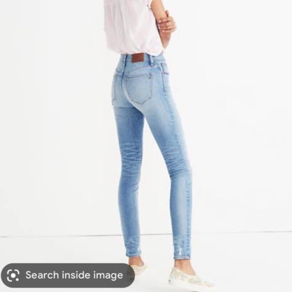 NWT Madewell 9” High-Rise Skinny in medium wash and lightly distressed Size 25 - Picture 2 of 7
